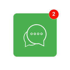 Green Chat App Icon with Notification Badge &ndash; Message Alert Symbol PNG