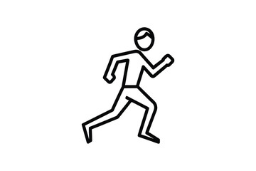 Running Man Minimalist Line Art Silhouette