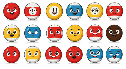 Billiard Ball Collection with Various Numbers