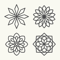 A diverse vector set for winter and Christmas designs, featuring snowflakes, floral elements, and decorative patterns