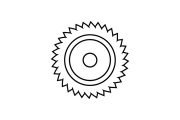Circular Saw Blade Silhouette Icon Design Element