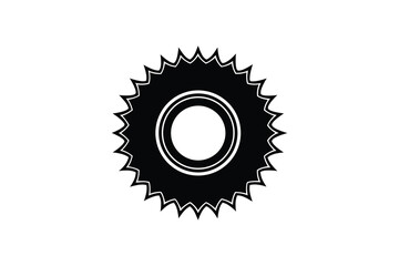 Abstract Circular Gear Silhouette with Jagged Edges