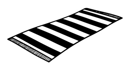 Black and white striped beach towel illustration summer vacation travel accessory soft cotton fabric design 100
