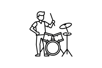 Drummer Playing Drums Musical Instrument Silhouette