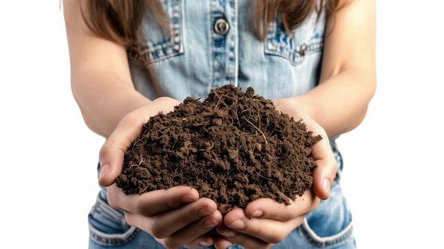 A person grasping a pile of dirt, conveying a sense of holding something precious or insignificant
