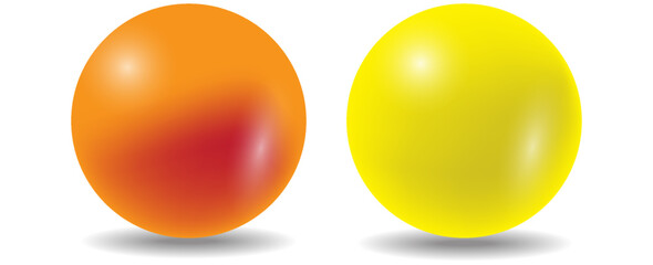 orange and yellow circle with realistic 3D vector illustration on white background. eps 10