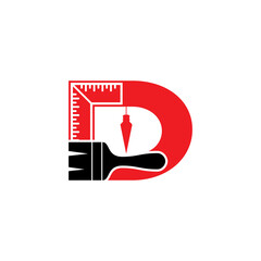Initial d, Construction, Renovation Logo Design 001