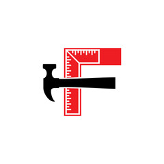 Initial Letter F, Construction, Renovation Logo Design 001