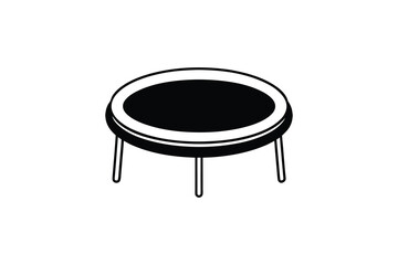 Round Mini Trampoline Silhouette Icon Illustration