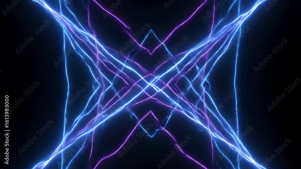 Aufkleber abstract neon light energy lines flowing across a dark background creating an artistic display