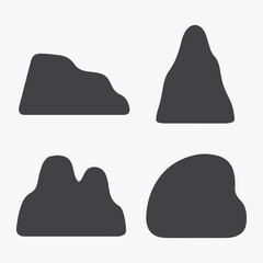 A vector illustration set of men's hat icons, including face and silhouette designs