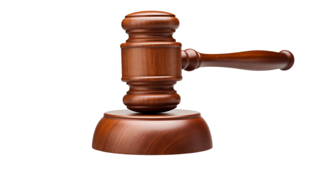 Wooden gavel represents legal authority, justice, and judiciary system for law and courtroom decisions