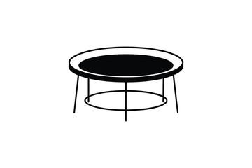 Round Trampoline Silhouette Icon Minimalist Design Silhouette