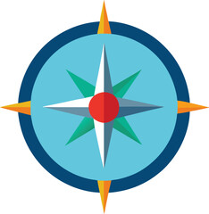 compass with star points vector illustration on transparent background