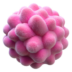 Pink Fluffy Sphere on transparent background