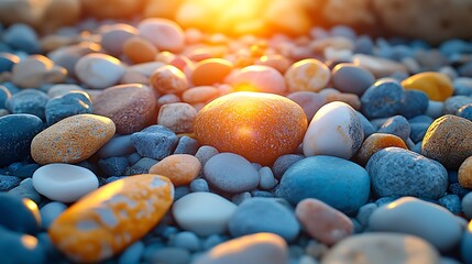 Colorful stones on the beach