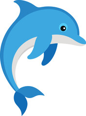 Obraz premium dolphin jumping vector illustration on transparent background