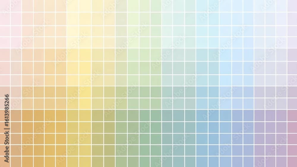 Aufkleber retro pixelated color progression bar with soft pastel shades and black squares for creative backgro