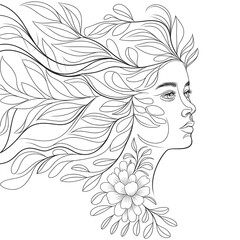 girl with flowers