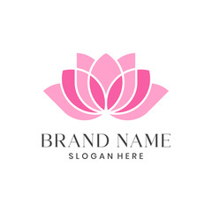 Pink lotus flower logo design with elegant style