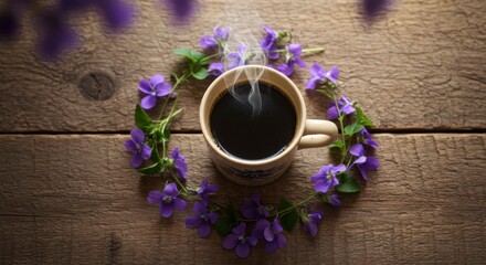 Aromatic Coffee With Violets 