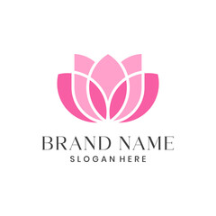 Lotus flower logo design illustration