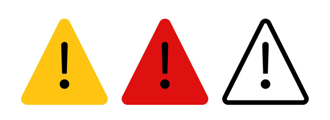 The universal warning triangle. General hazards and hazards sign. Safety Precautions Warning.