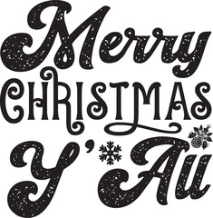 Basic RGB Merry Christmas Y'all svg