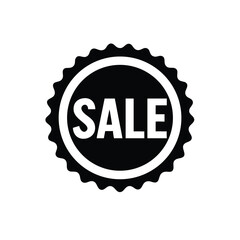 Silhouette of a circular ‘SALE’ badge