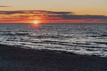 Sunset over Gdansk Bay in Poland