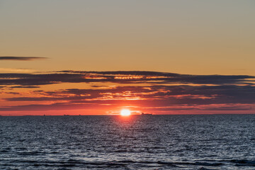 Sunset over Gdansk Bay in Poland