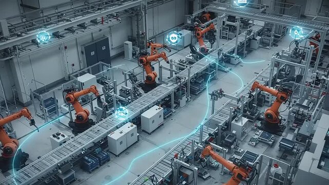 Advanced robotic assembly line in a modern factory (5)