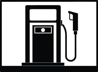 Fuel dispenser silhouette, gas pump line art, petrol station vector, minimal energy icon, automotive equipment drawing