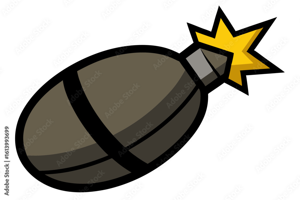 Poster explosive bomb icon in minimal vector style