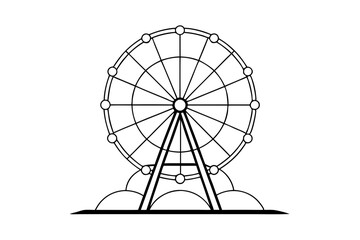 Fairground Ferris Wheel Icon in Minimal Vector Style
