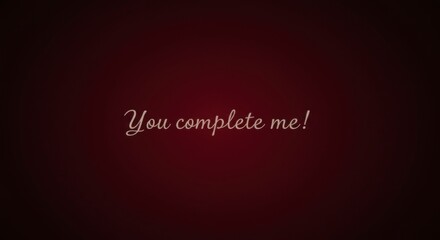 Romantic message on maroon background