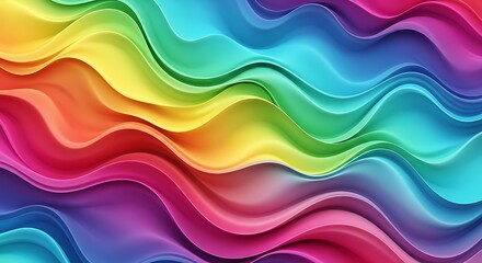 Vibrant Rainbow Waves Abstract Artistic Swirls Pattern