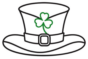 Irish Holiday Hat Vector Drawing on White