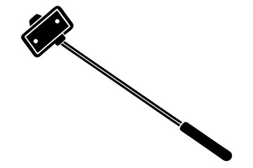 Person Holding Selfie Stick Vector Art Illustration