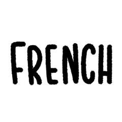french cute handwriting clipart with kawaii doodle style, hand drawn font, childlike sketches, cartoon outline, funny lettering, adorable handwritten elements for kids and creative designs