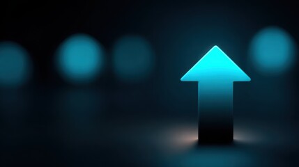 A blue arrow is lit up against a dark background