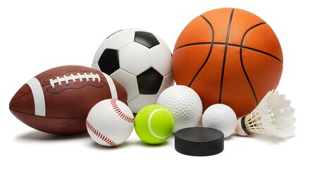 Exciting collection of sports equipment for active lifestyles and athletic programs, perfect for game day advertisements