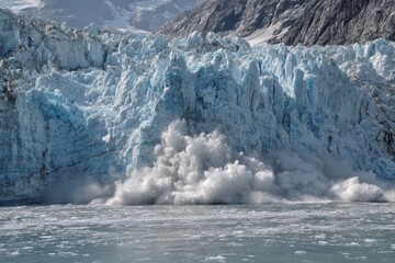 Dynamic Glacier Calving in Gulf of Alaska: A Stunning Reminder of Climate Change and Environmental Impact on Wildlife and Icebergs