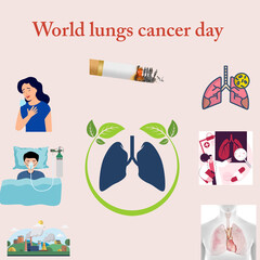 vector illustration of a healthy lungs and weak lungs 