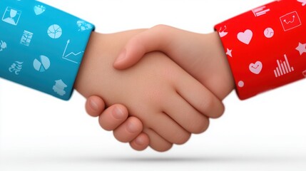Two hands shaking in a business meeting