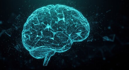Conceptual digital brain illustration representing artificial intelligence connections