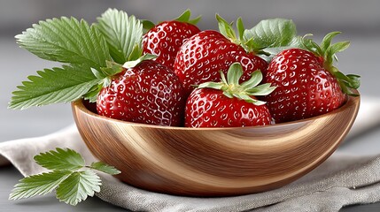 Healthy snack ripe strawberries, vibrant high resolution picture