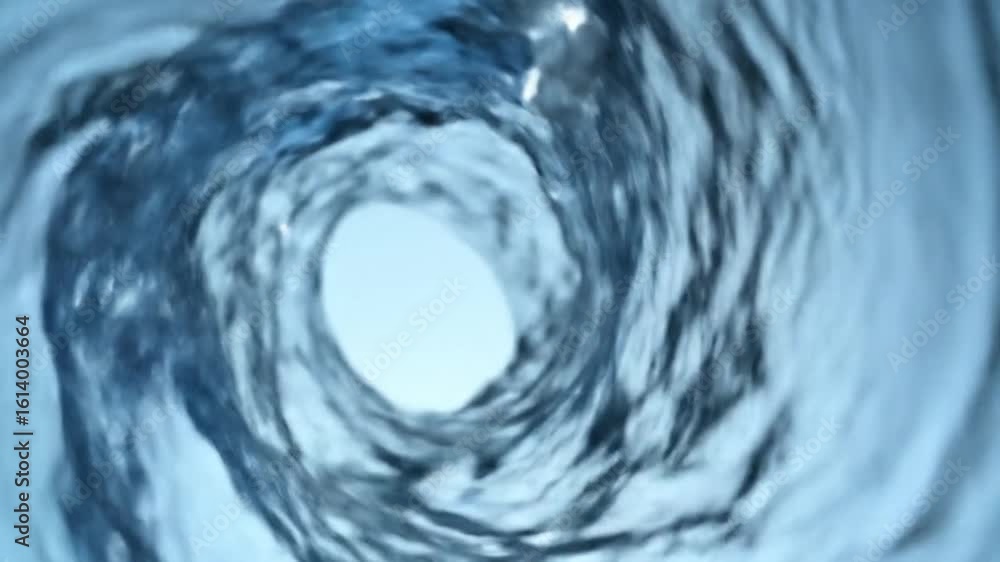 Poster Dynamic Swirling Water Creating a Mesmerizing Vortex with Clean Blue Liquid and Abstract Motion Capturing Fluid Flow
