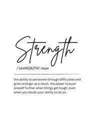 Strength Definition Wall Art – Motivational Printable Poster, Inspirational Office Decor, Digital Download for Mindset and Growth