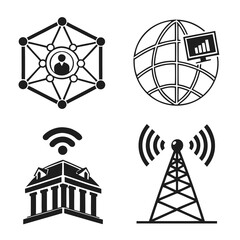 Technology and Connectivity Icons Set.